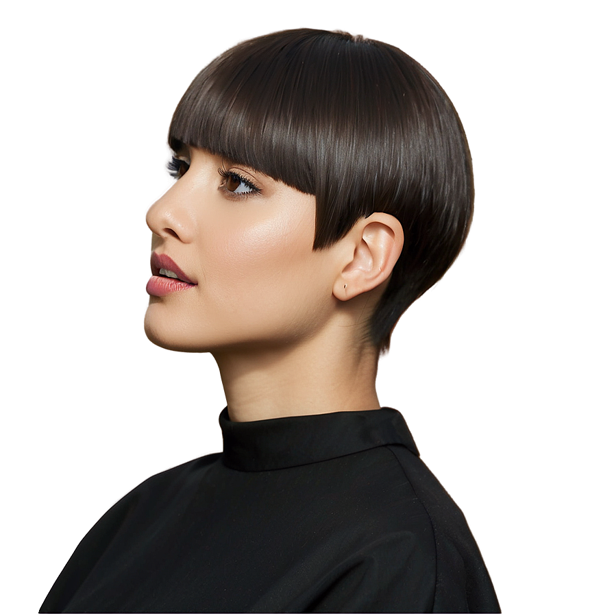 Sleek Bowl Haircut Design Png Bpd PNG Image