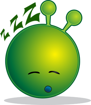 Sleeping Alien Emoji Illustration PNG Image