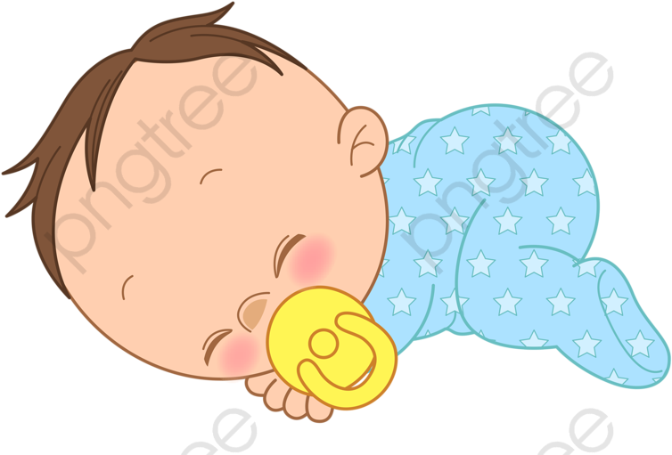 Sleeping Baby Cartoon Clipart PNG Image