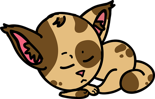 Sleeping Cartoon Cat PNG Image