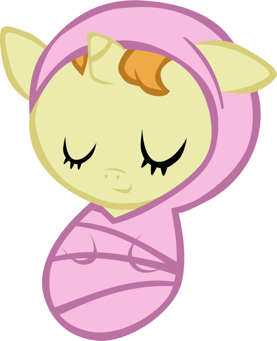 Sleeping Cartoon Foal In Swaddle.png PNG Image