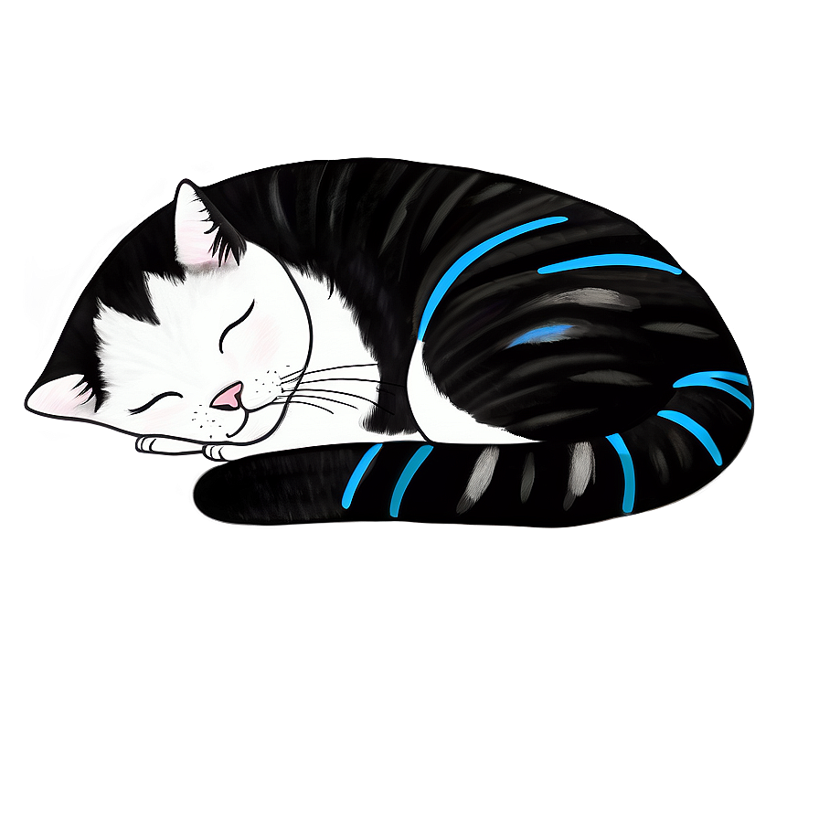 Sleeping Cat Art Png D PNG Image