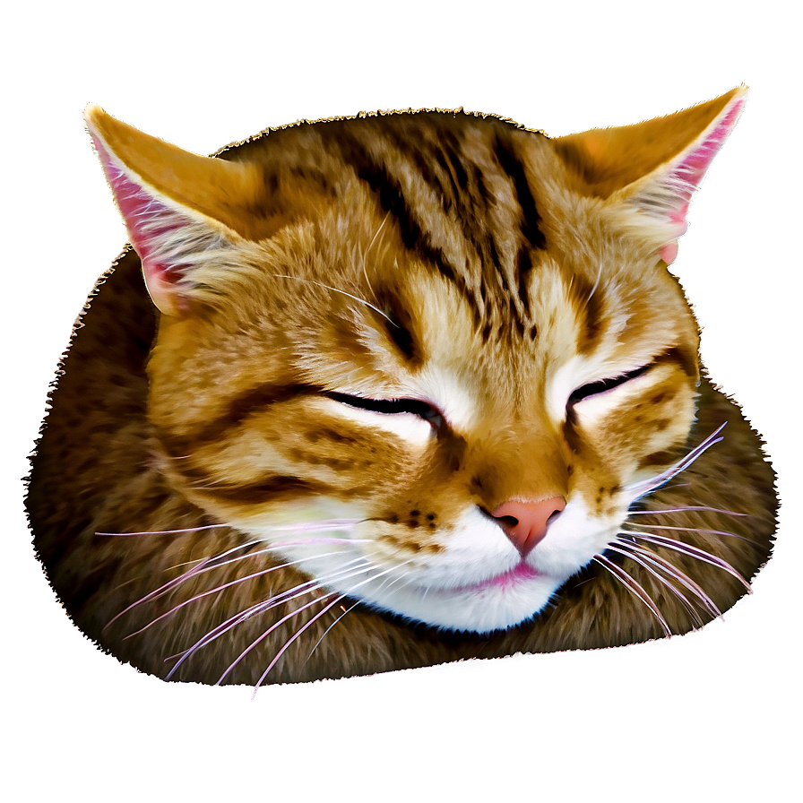 Sleeping Cat Face Png Psp PNG Image