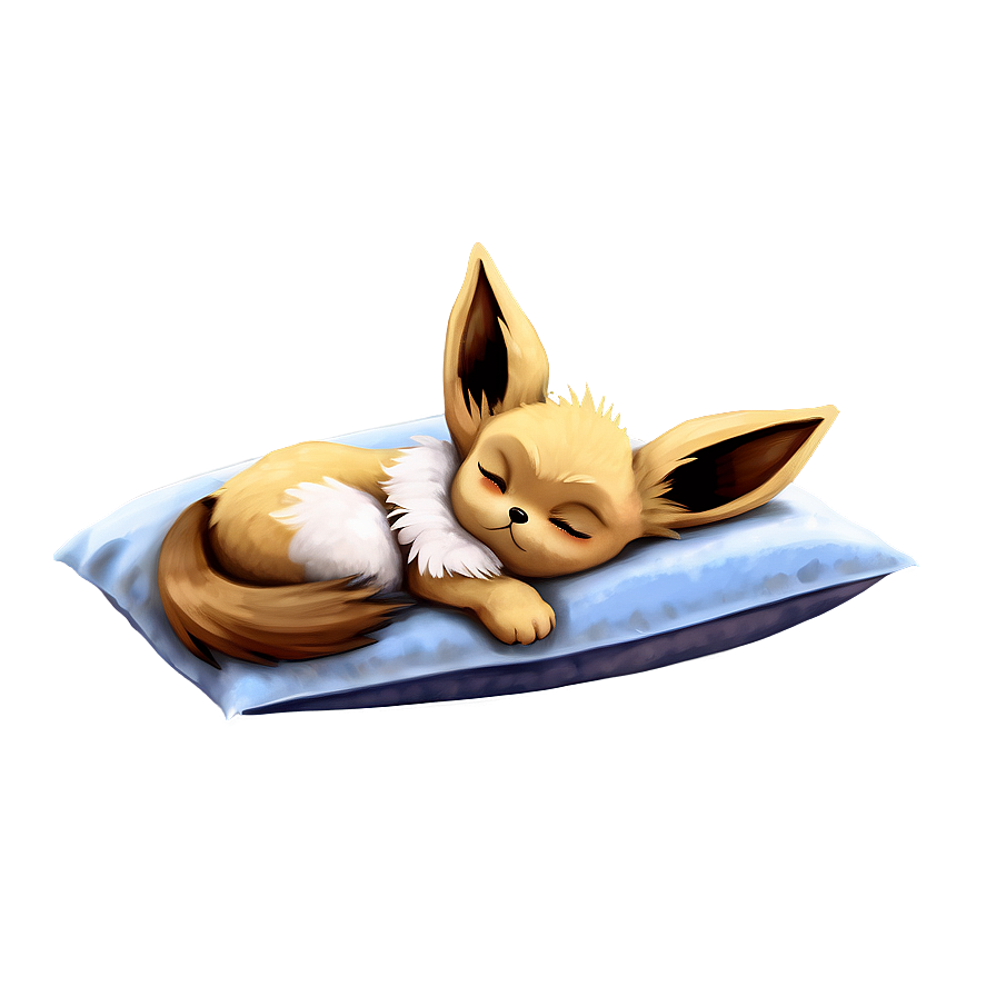 Sleeping Eevee Cute Png Qev PNG Image