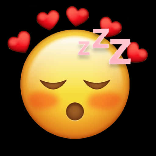 Sleeping Facewith Hearts Emoji PNG Image