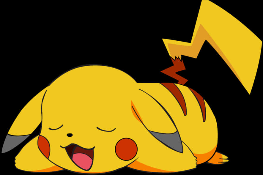 Sleeping Pikachu Illustration PNG Image