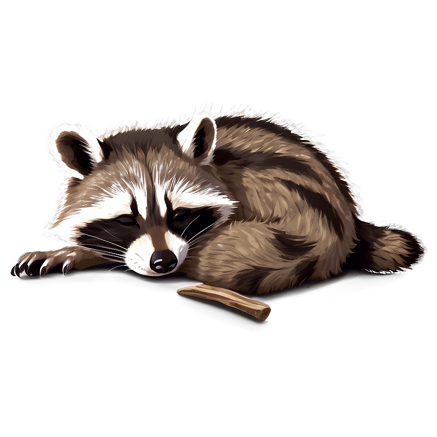 Sleeping Raccoon Cute Png 05232024 PNG Image