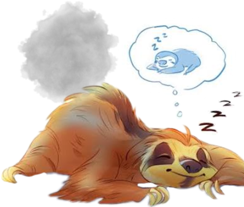 Sleeping Sloth Fart Dream PNG Image