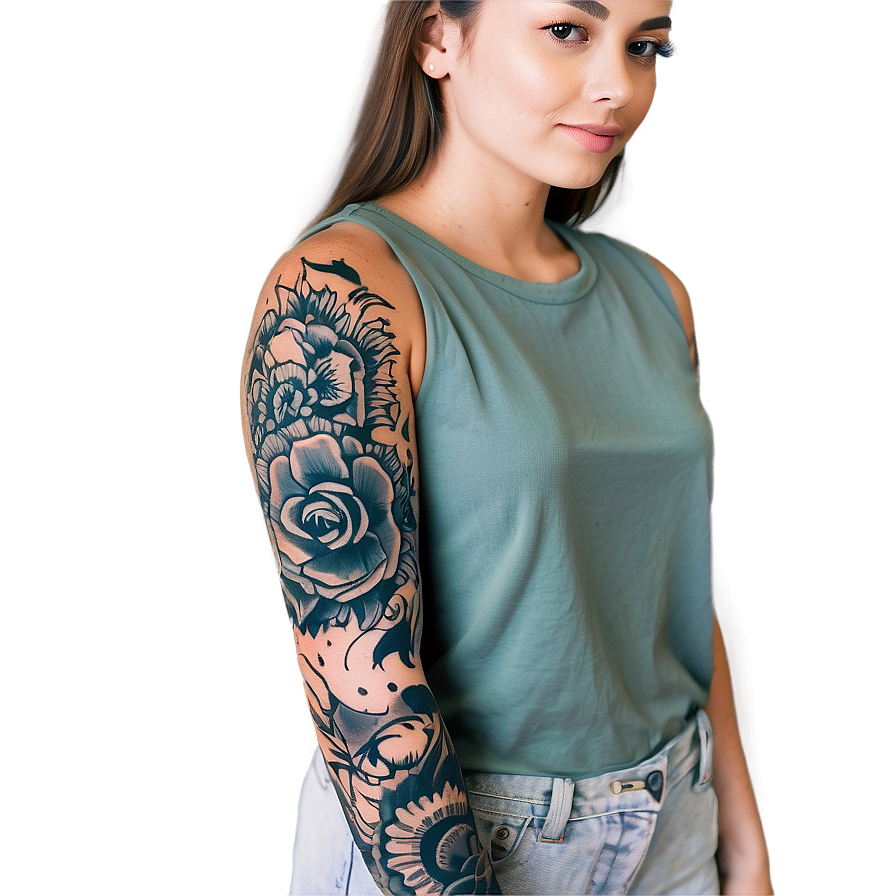 Sleeve Tattoo For Girls Png 06262024 PNG Image