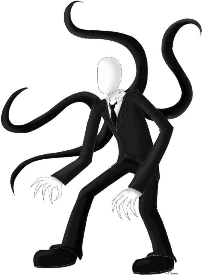 Slender Man Illustration PNG Image