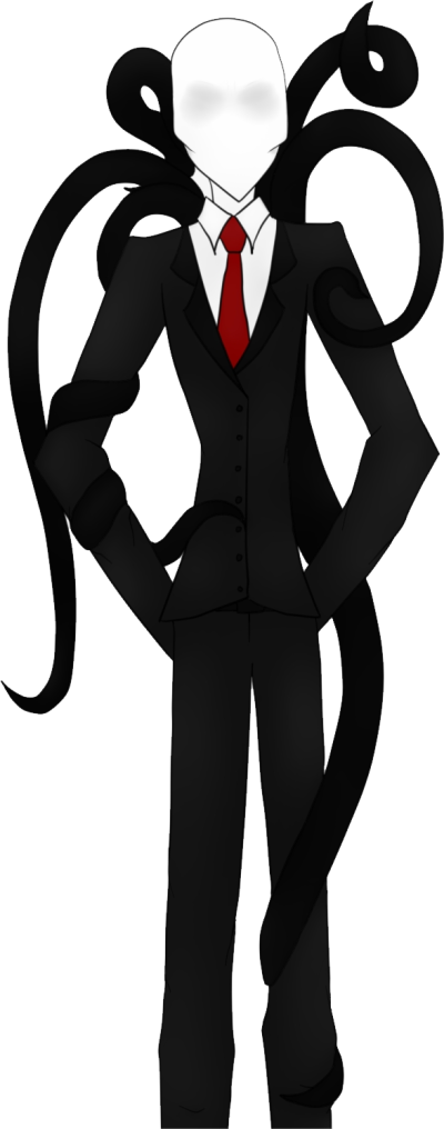 Slender Man Illustration PNG Image