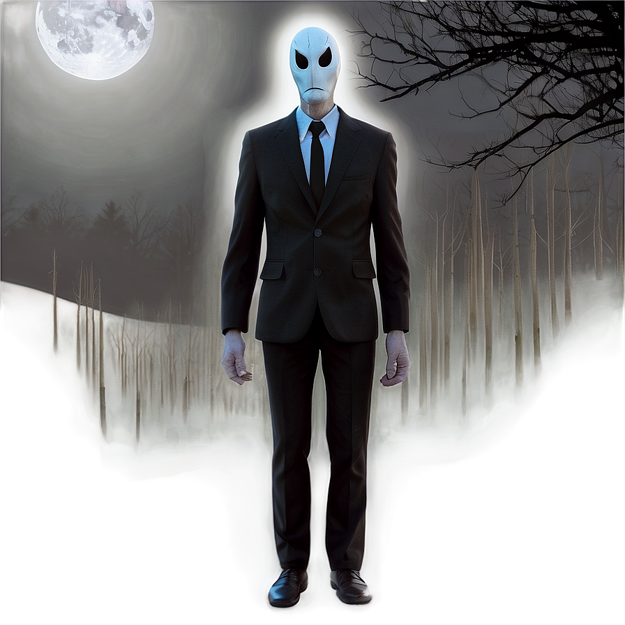 Slender Man In Moonlight Png Obw PNG Image