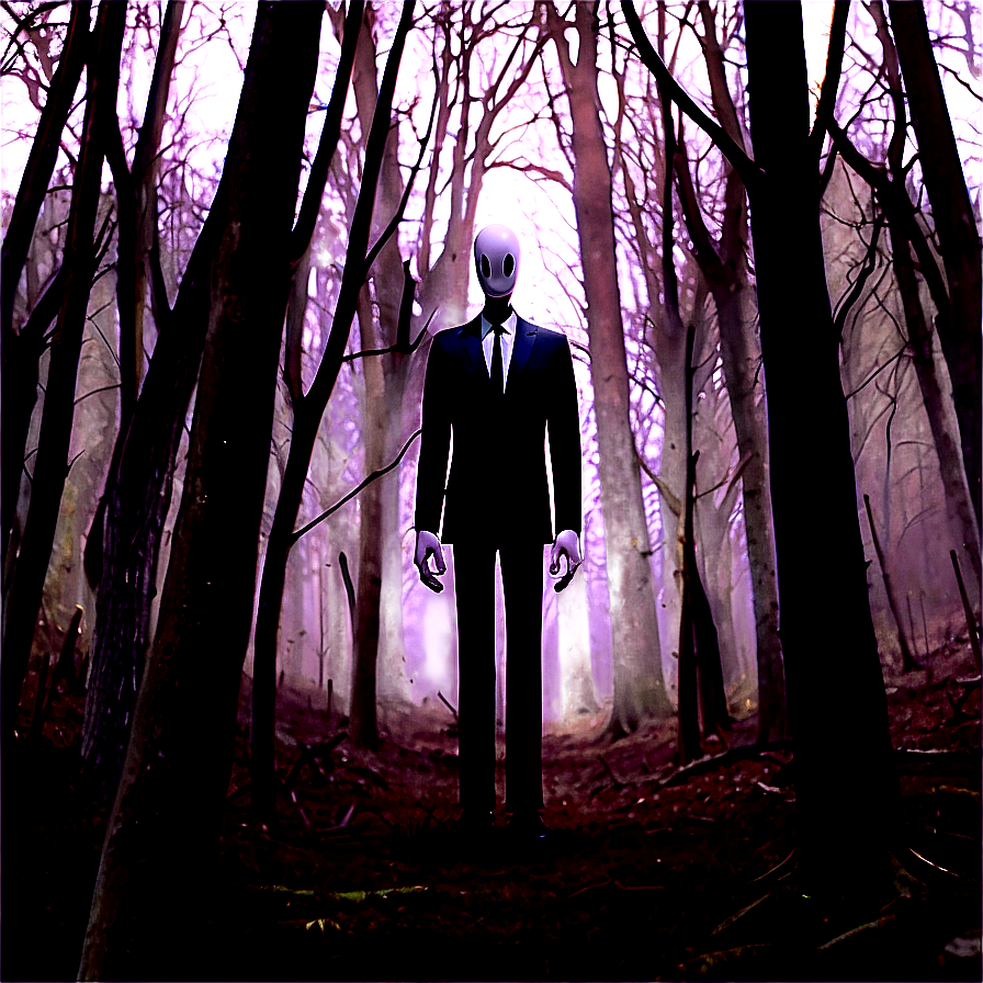 Slender Man In The Woods Png Kwx60 PNG Image