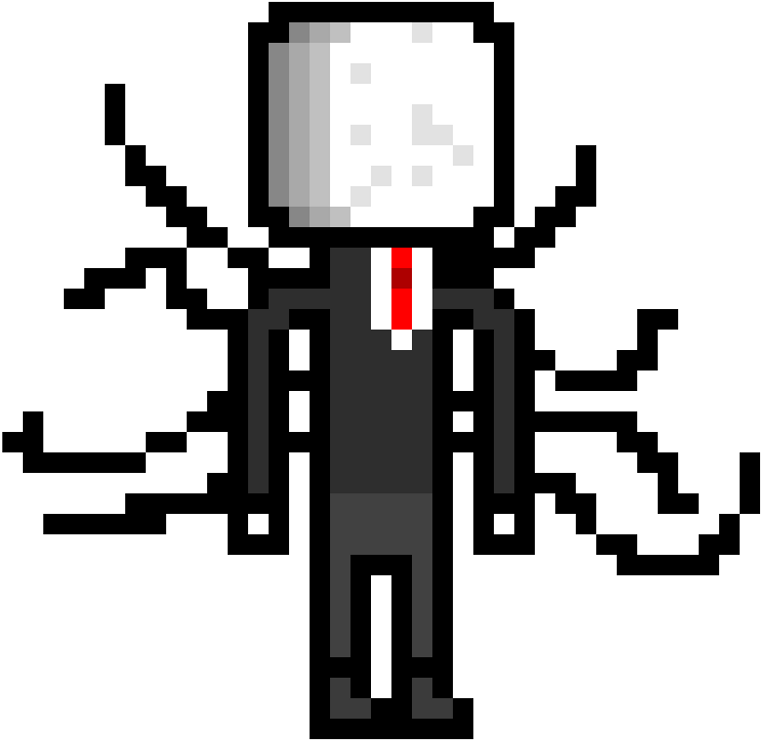 Slender Man Pixel Art 1) I Didnt Use A Refference Thats - Pixel Slender Man 8 Bit, Hd Png Download PNG Image