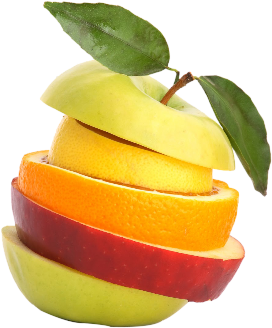 Sliced Fruit Tower Creative Composition PNG Image