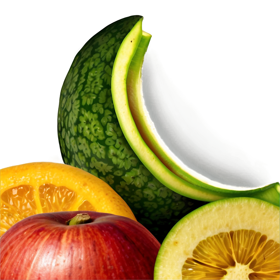 Sliced Fruits Veggies Png 17 PNG Image