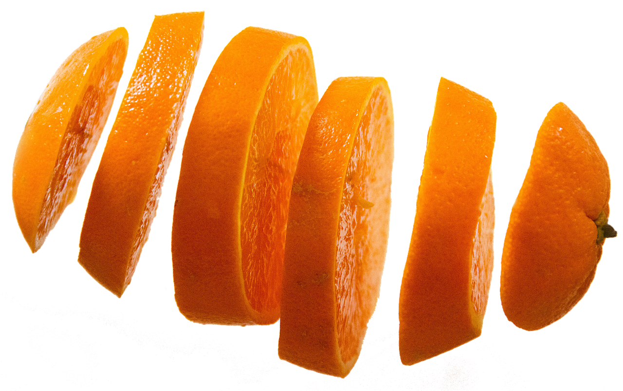 Sliced Orange Suspended PNG Image