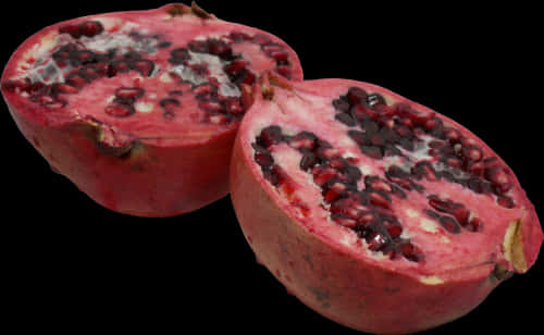 Sliced Pomegranate Fruit PNG Image