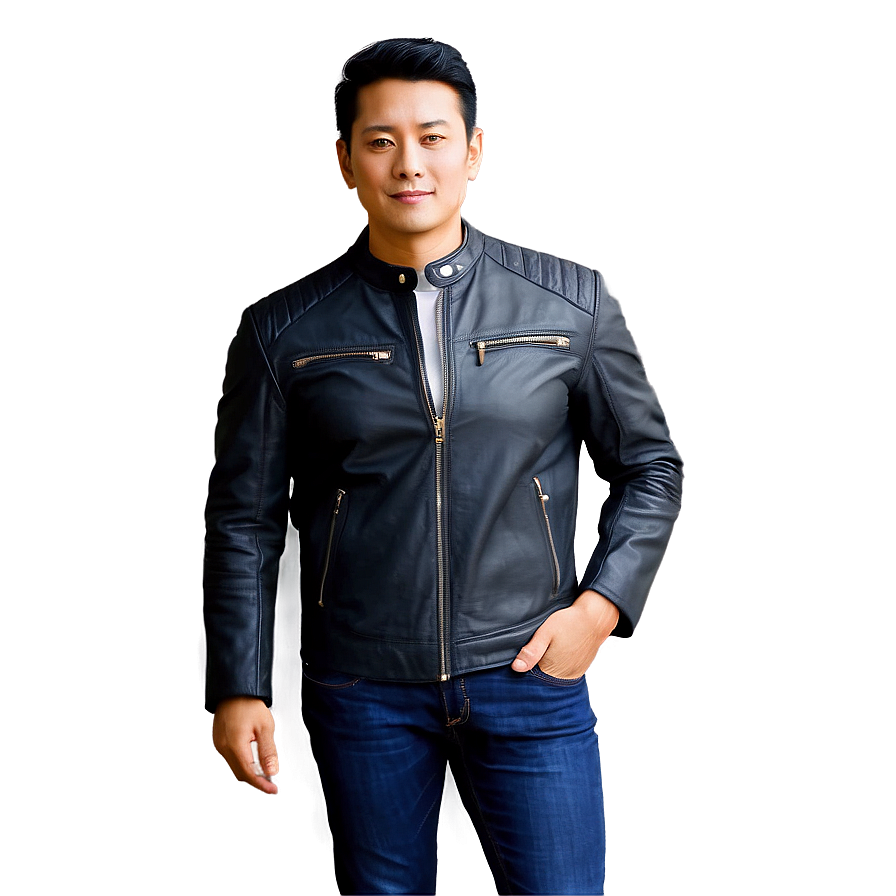 Slim Fit Leather Jacket Png Tlh43 PNG Image