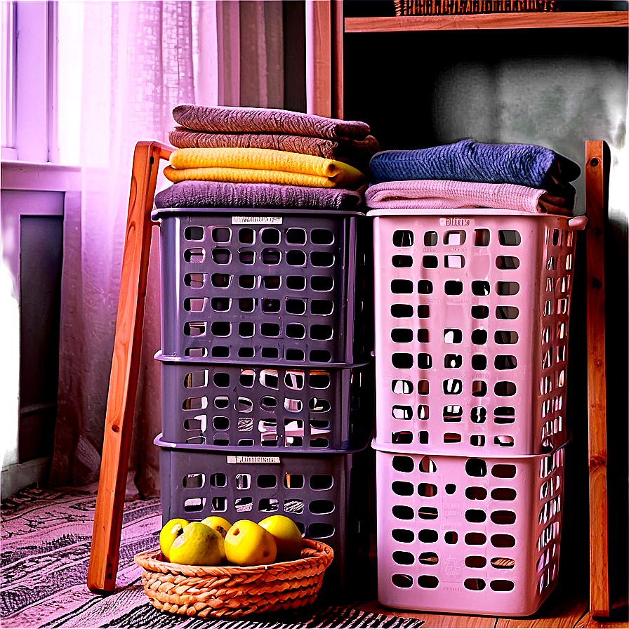 Slim Laundry Basket For Small Spaces Png Dgs PNG Image