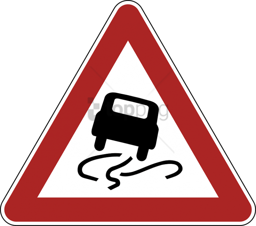 Slippery_ Road_ Warning_ Sign PNG Image