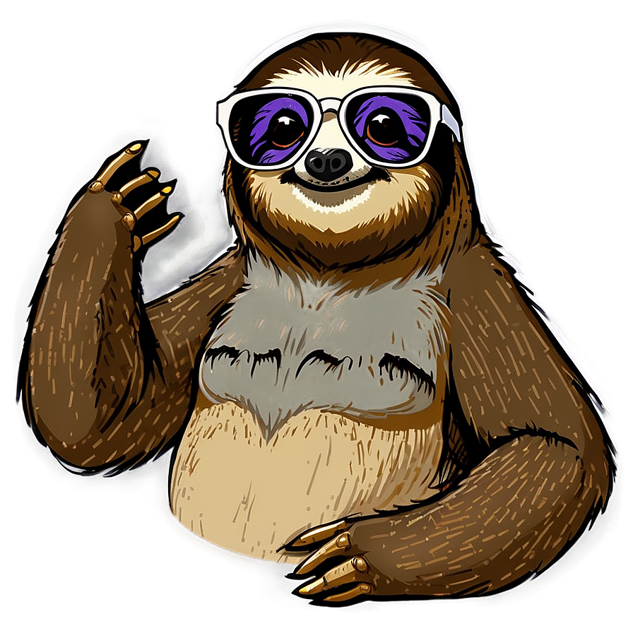 Sloth With Glasses Png 74 PNG Image