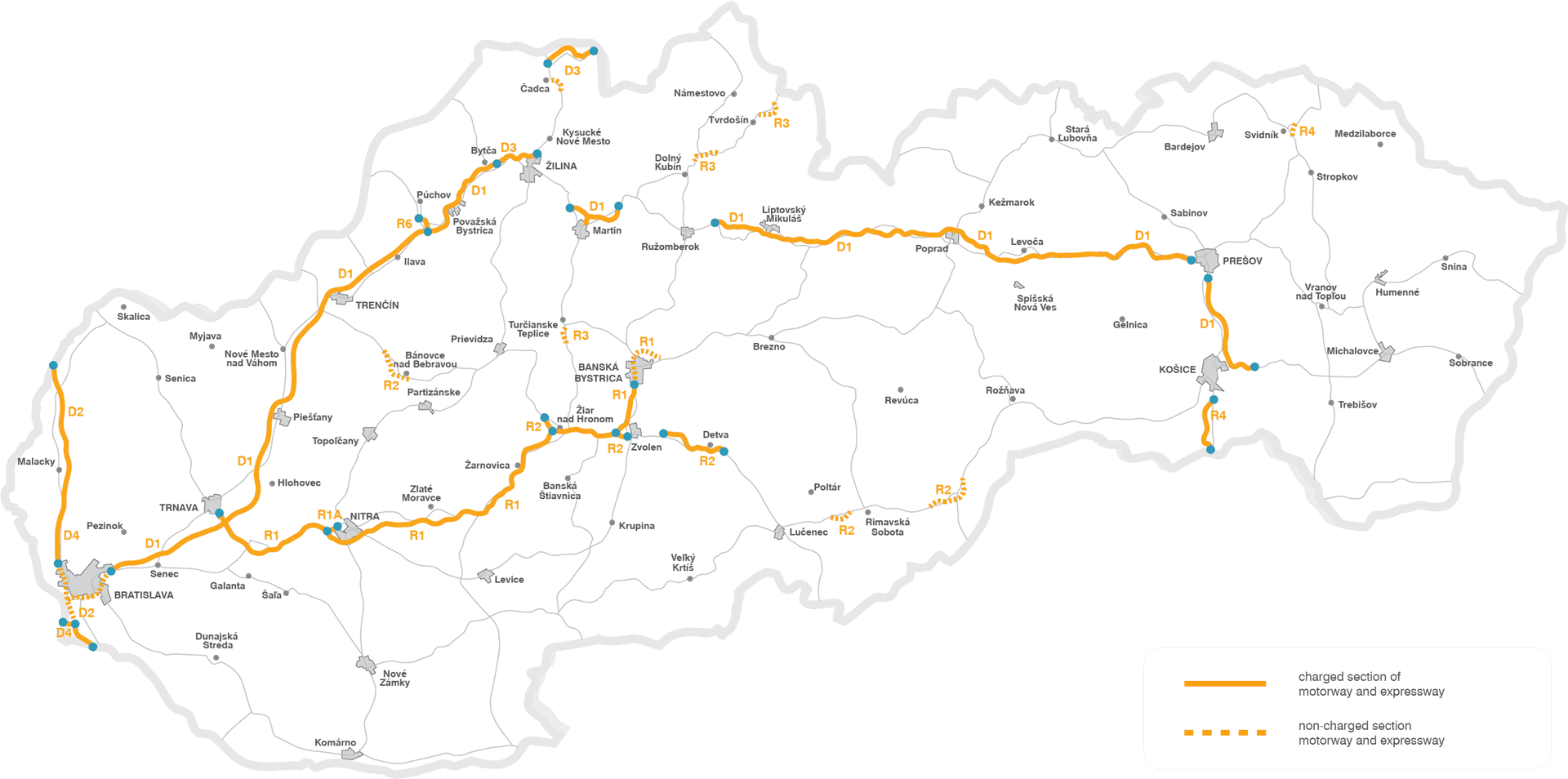 Slovakia Motorway Expressway Map PNG Image