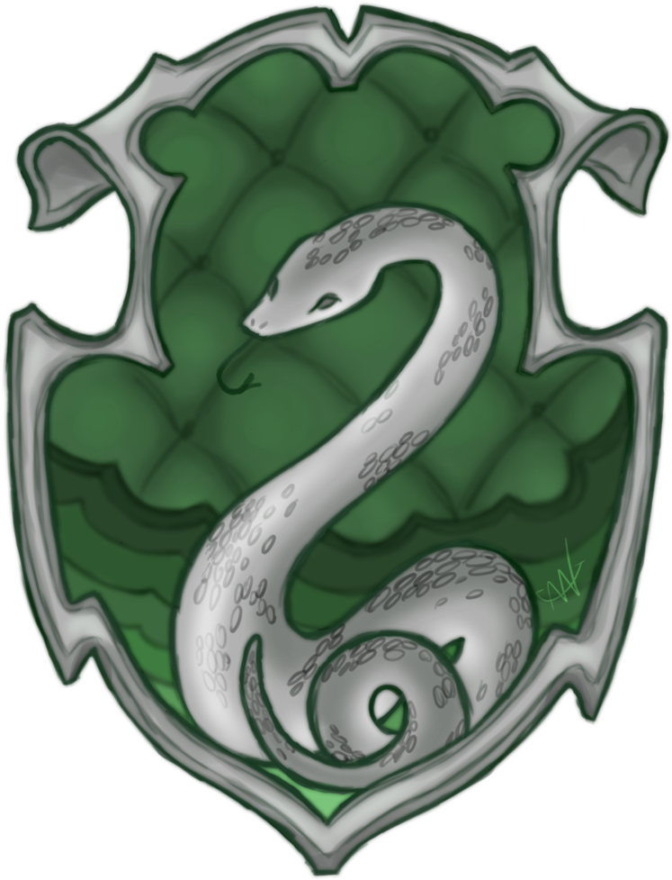 Slytherin House Crest Artwork PNG Image