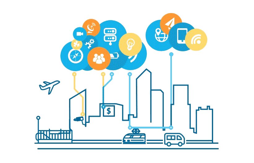 Smart City Connectivity Illustration PNG Image