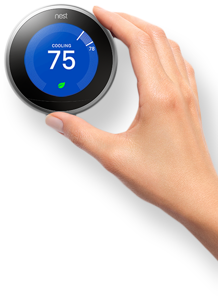 Smart Thermostat Adjustment PNG Image