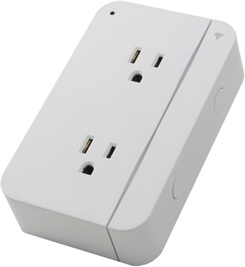 Smart Wi Fi Dual Outlet Plug PNG Image