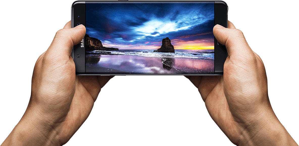 Smartphone_ Displaying_ Beach_ Sunset PNG Image