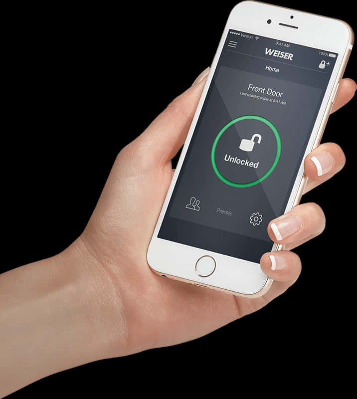 Smartphone Door Unlocked App Screen PNG Image