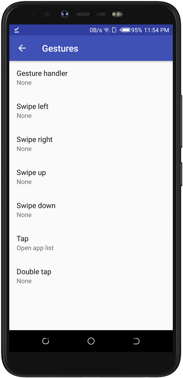 Smartphone Gesture Settings Screen PNG Image