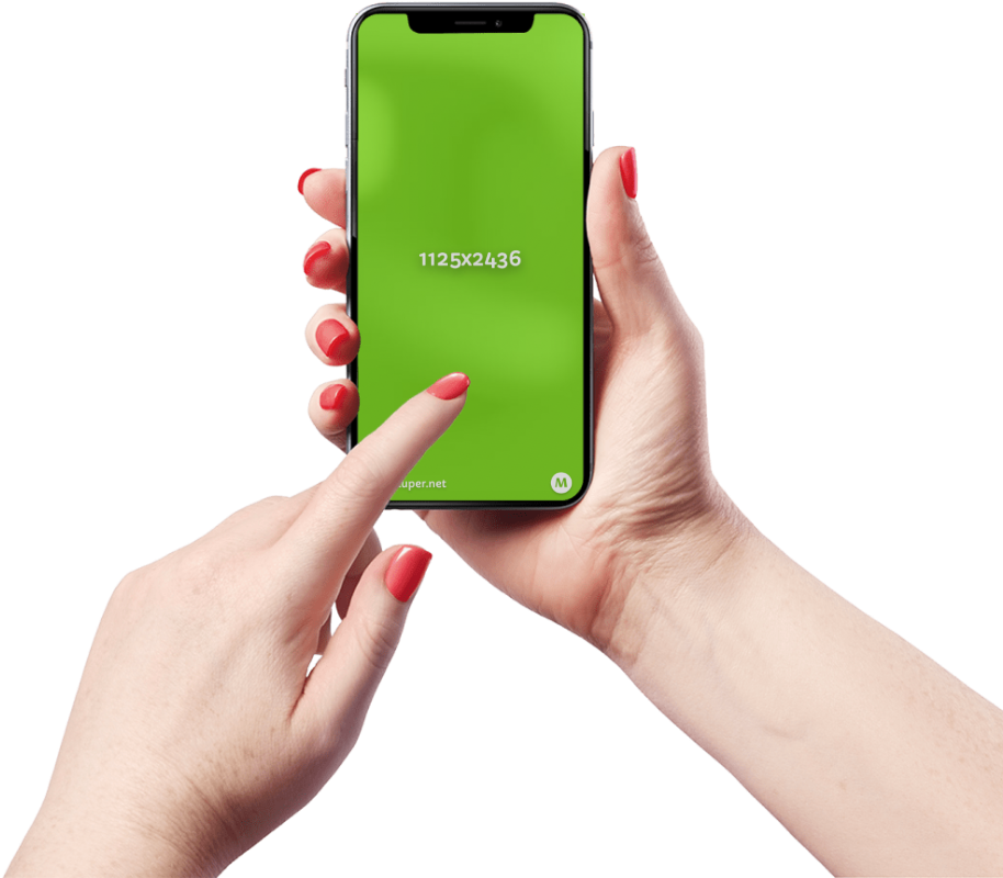 Smartphone Green Screen Hand Interaction PNG Image