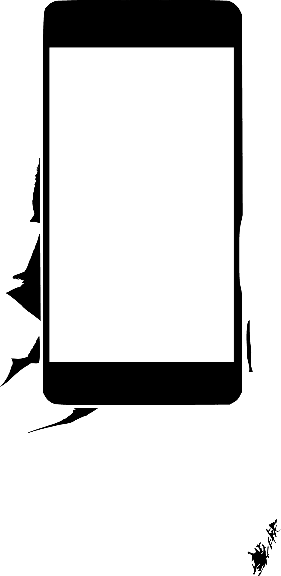 Smartphone In Hand Silhouette PNG Image