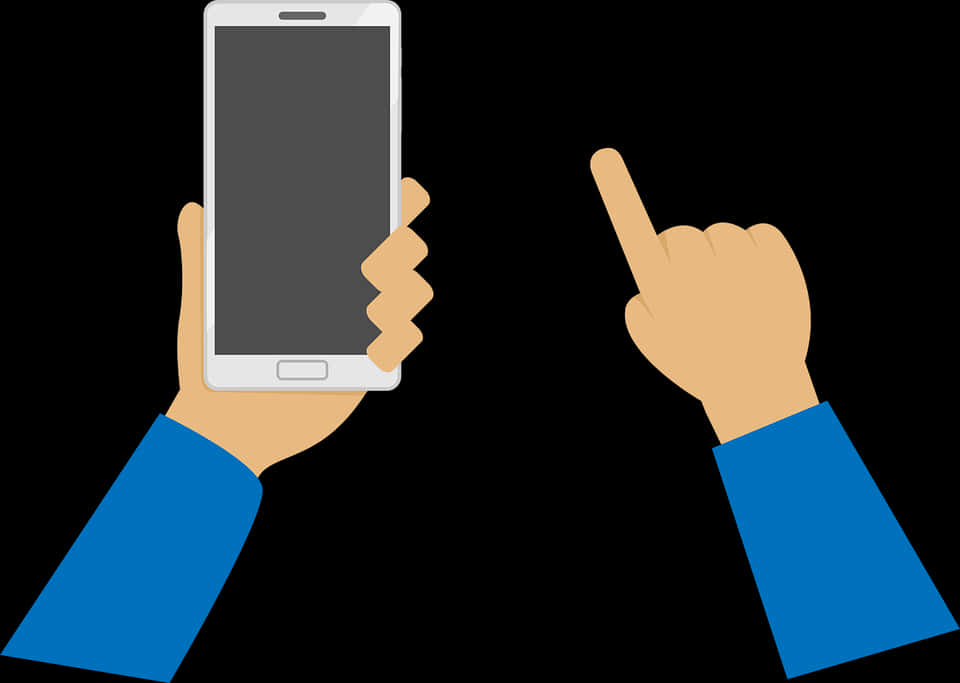 Smartphone Interaction Vector PNG Image