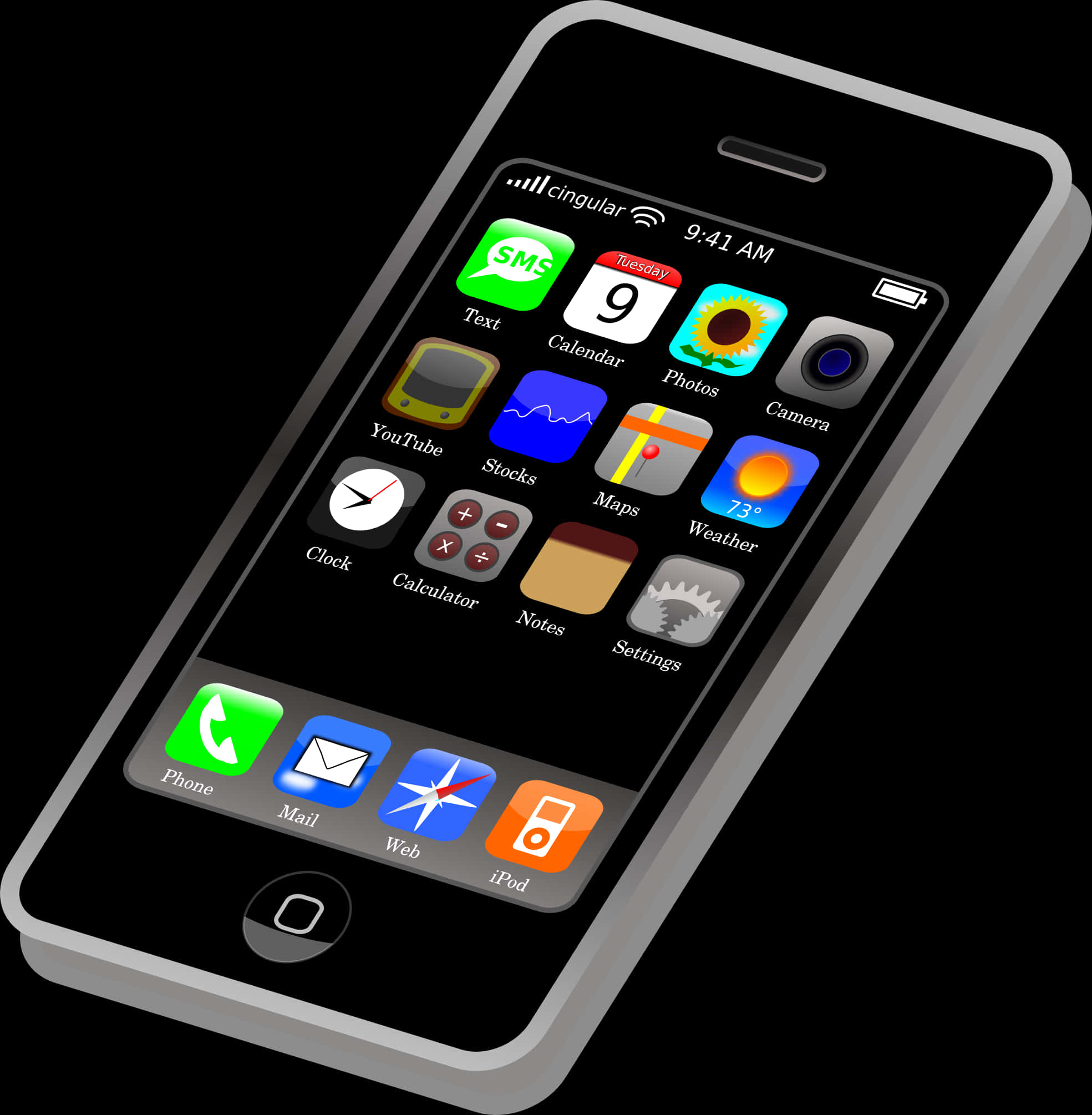 Smartphone Interface Display PNG Image