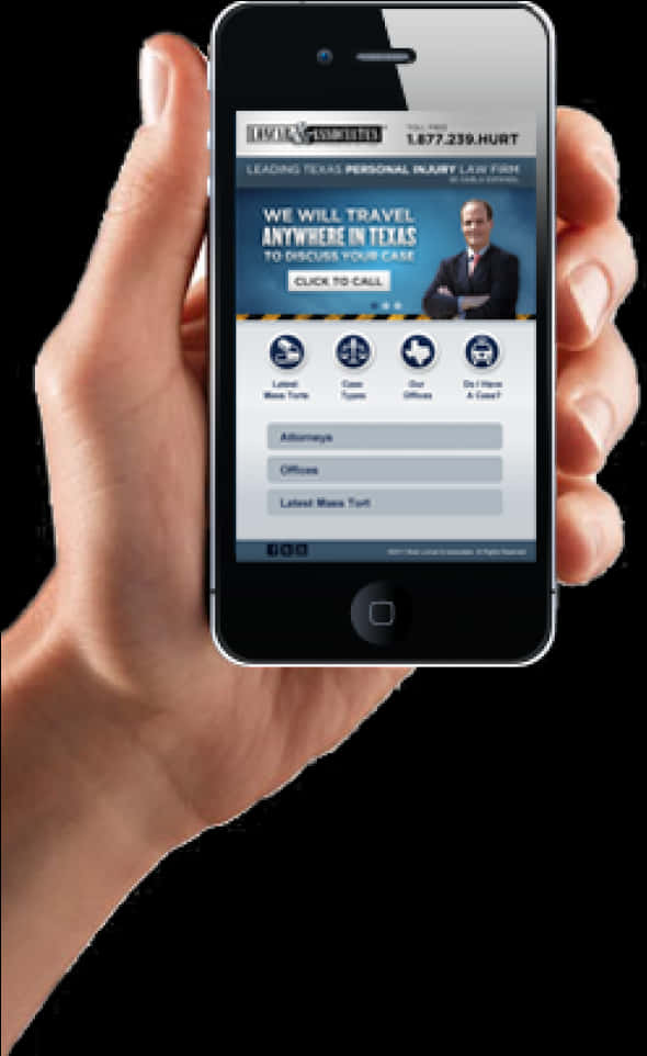 Smartphone Law Firm Website Preview PNG Image