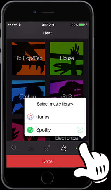 Smartphone_ Music_ App_ Selection_ Interface PNG Image