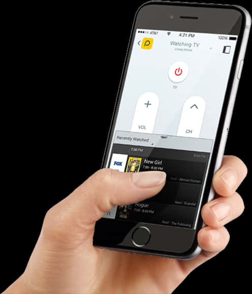 Smartphone T V Remote Control App PNG Image