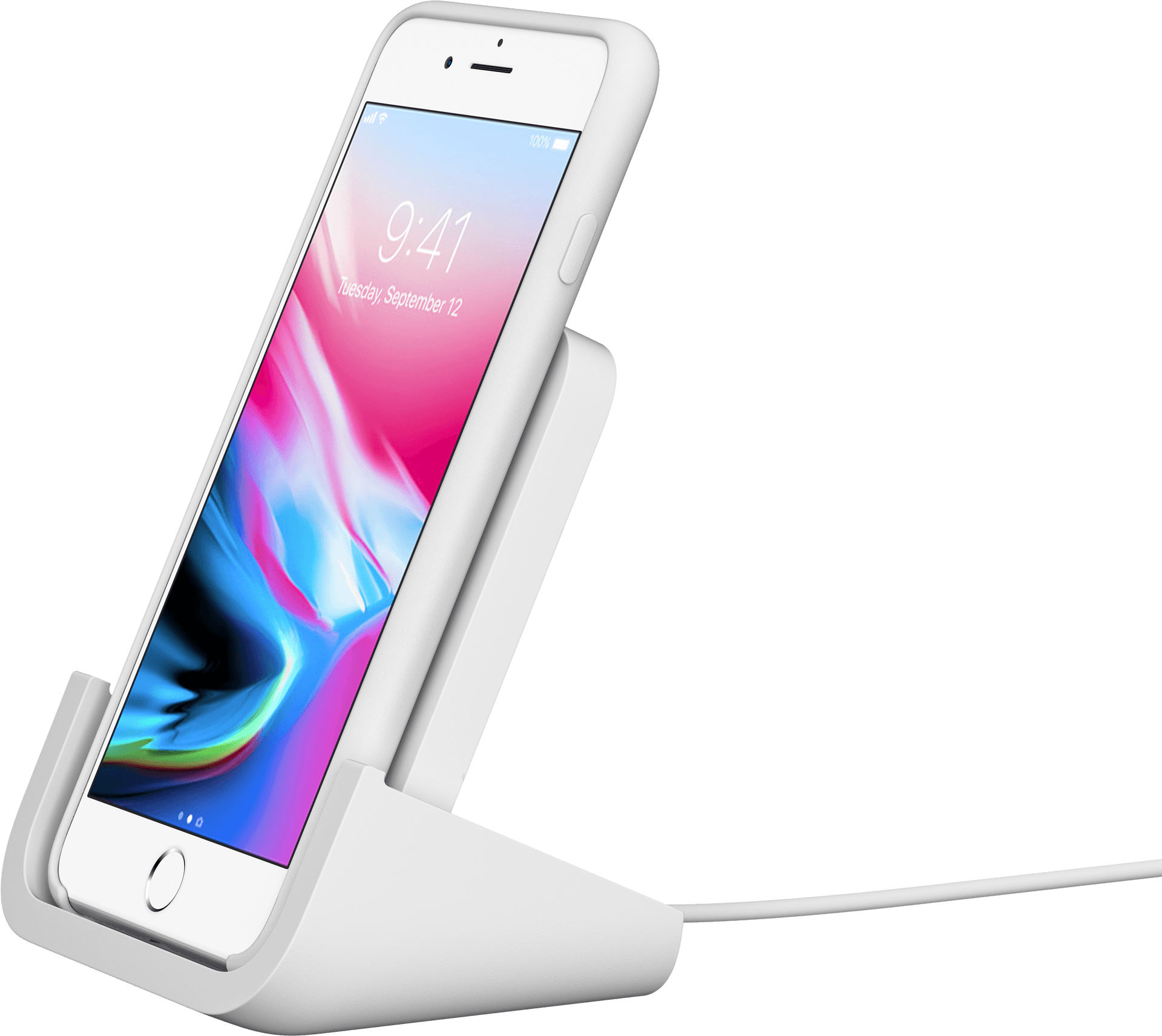 Smartphoneon Dock Charging PNG Image