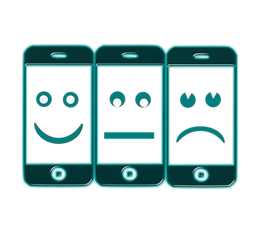 Smartphones Expressing Emotions PNG Image