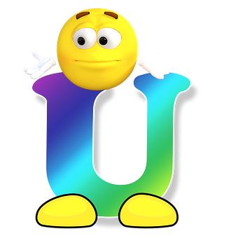 Smiley Face Letter U PNG Image