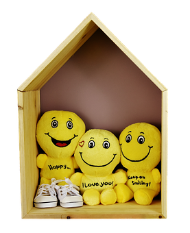 Smiley Family In Wooden House PNG Image