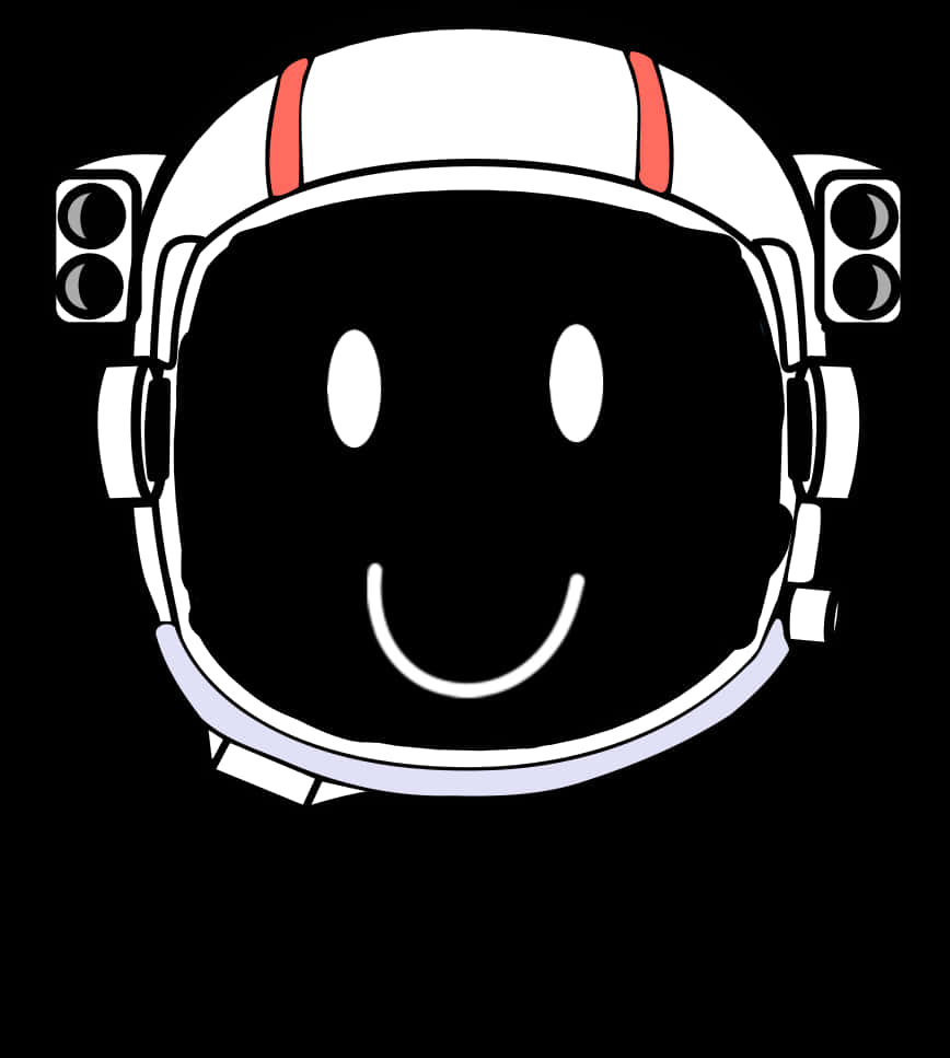 Smiling Astronaut Helmet Vector PNG Image