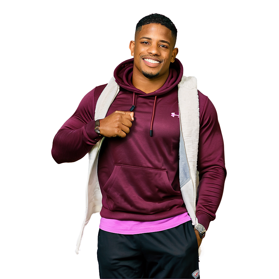 Smiling Athletein Casual Wear PNG Image