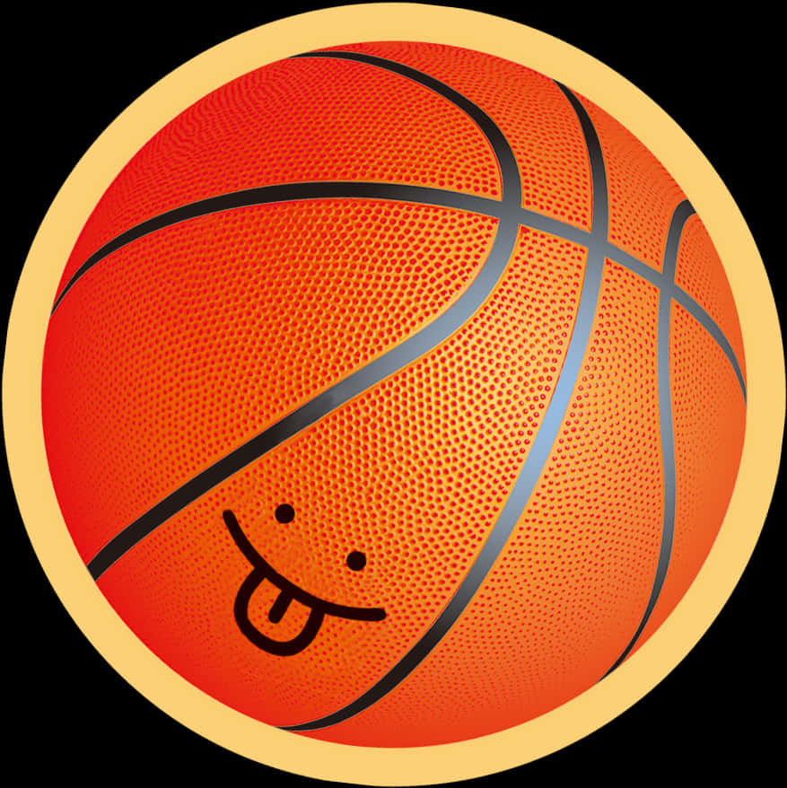 Smiling Basketball Cartoon PNG Image