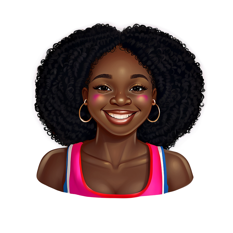 Smiling Black Girl Cartoon Png Rlu PNG Image