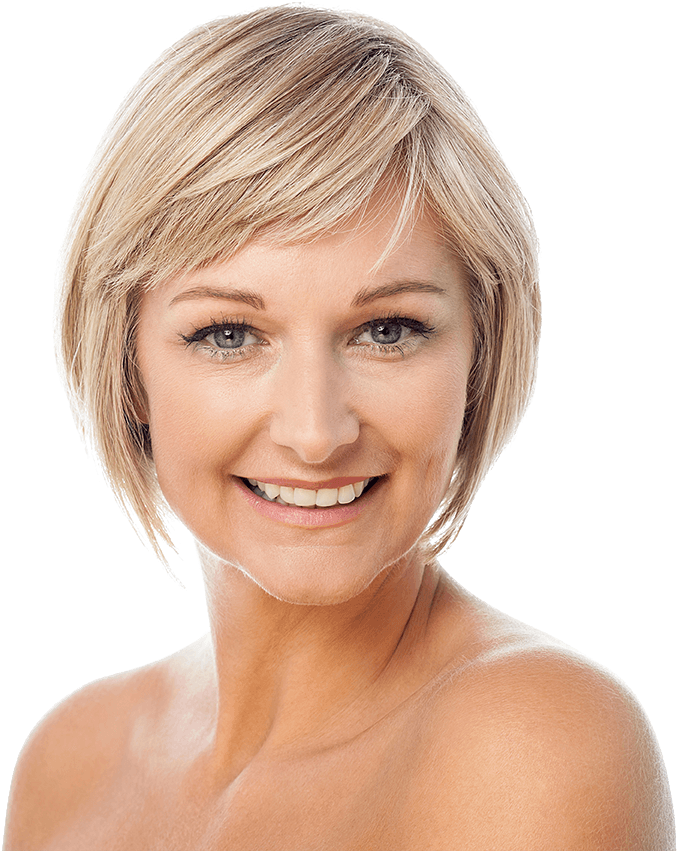 Smiling Blonde Woman Portrait PNG Image